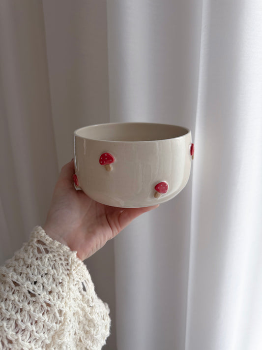 Big bowl with mushrooms