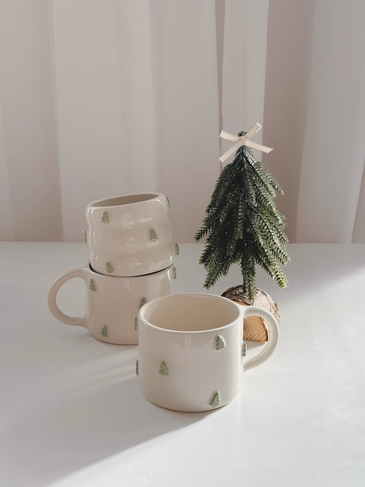 Cup with Christmas trees