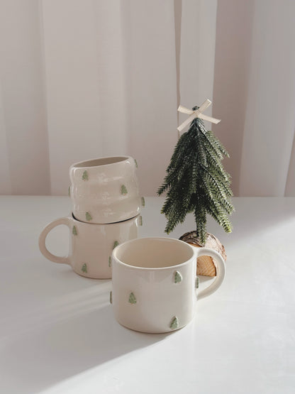 Cup with Christmas trees
