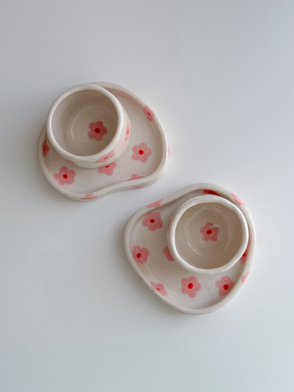 Espresso set z roza rožicami