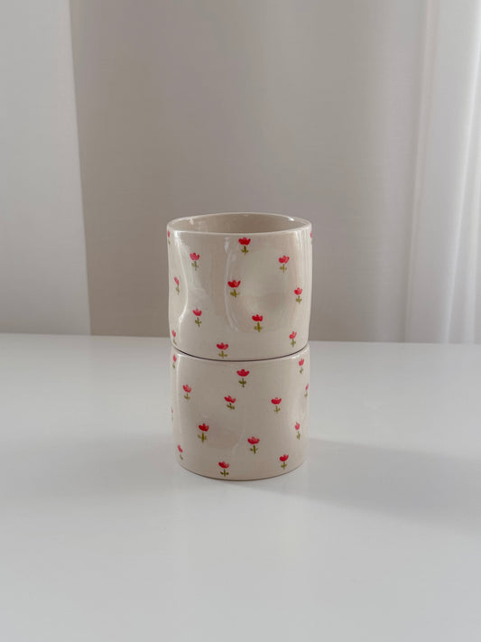 Cup with red tulips II