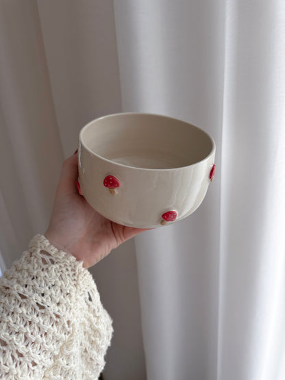 Big bowl with mushrooms