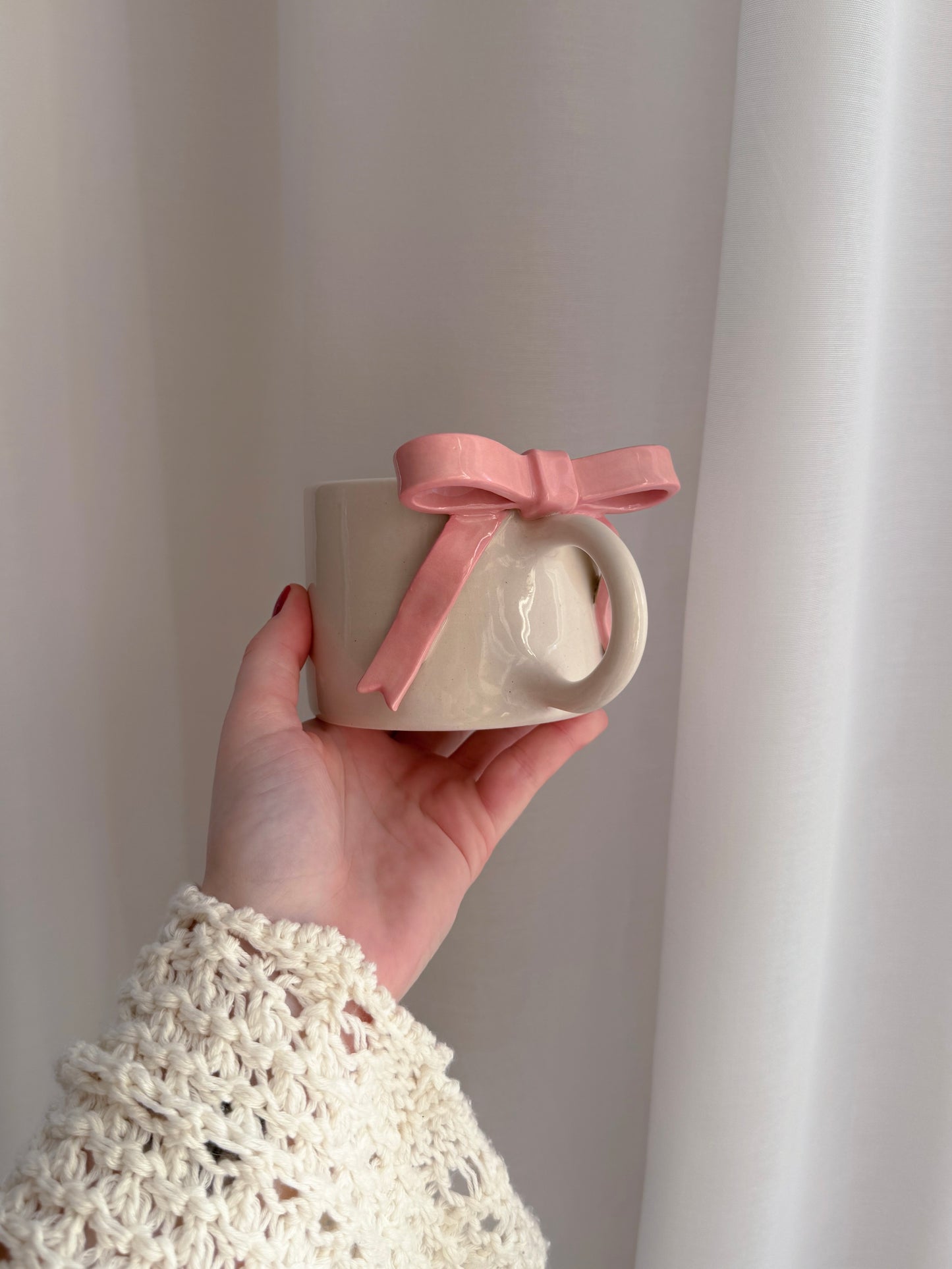 Bow mug - pink