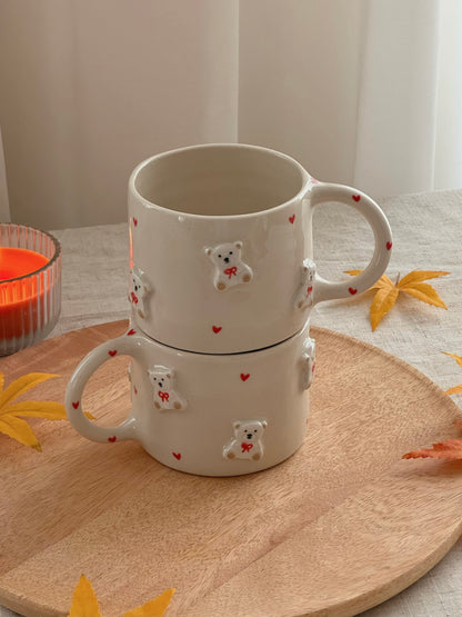 Mug with white teddy bears